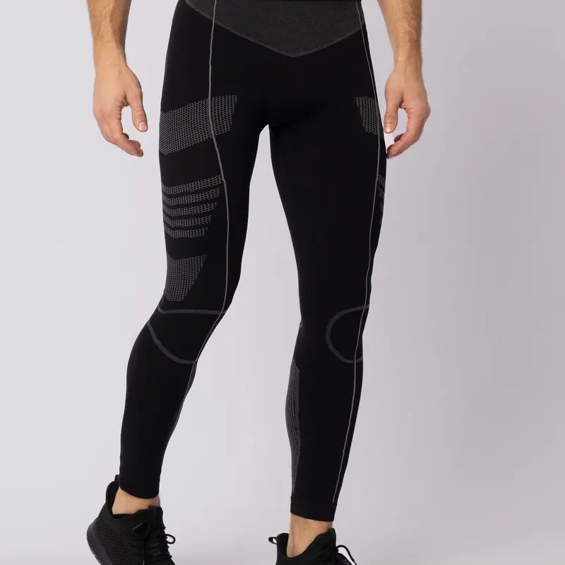 [M] MĘSKIE LEGGINSY TERMOAKTYWNE CZARNO SZARE THERMO-EVO